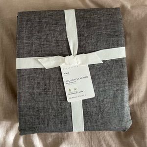 Belgian Flax Linen TWIN Duvet Cover - Heathered Charcoal